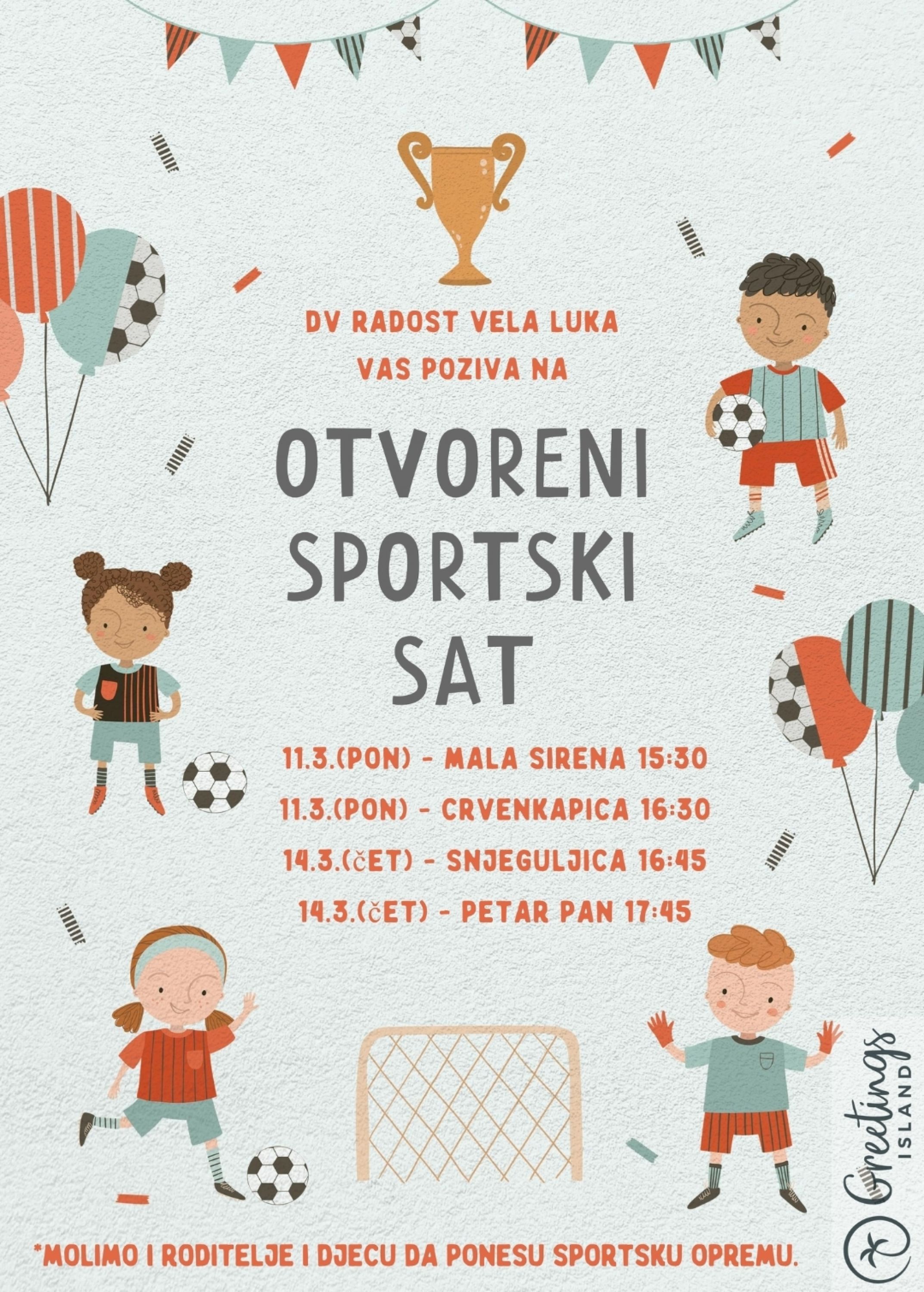 VJEŽBAJmo zajedno! - otvoreni sportski satovi