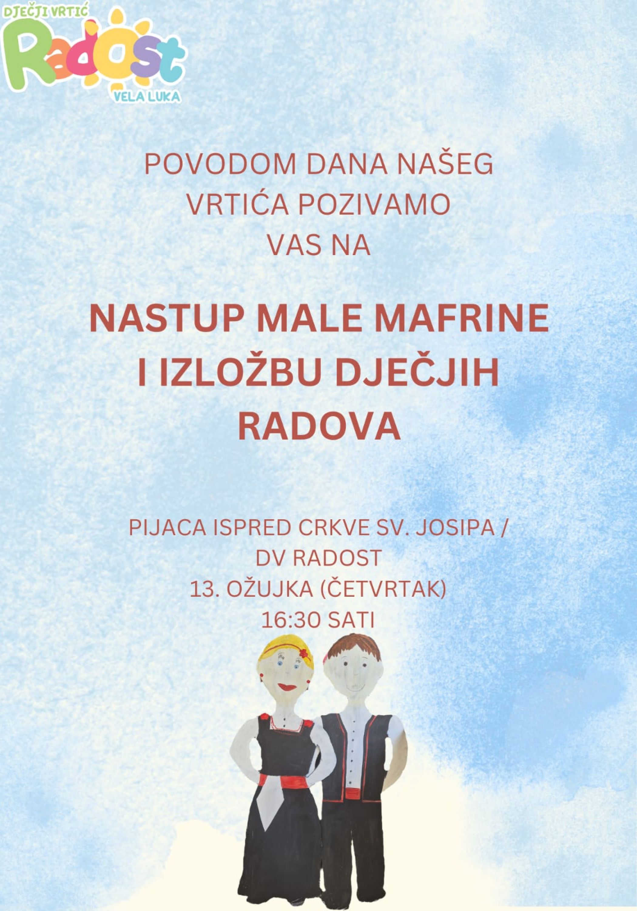Pozivamo Vas na nastup Male mafrine i izložbu dječjih radova