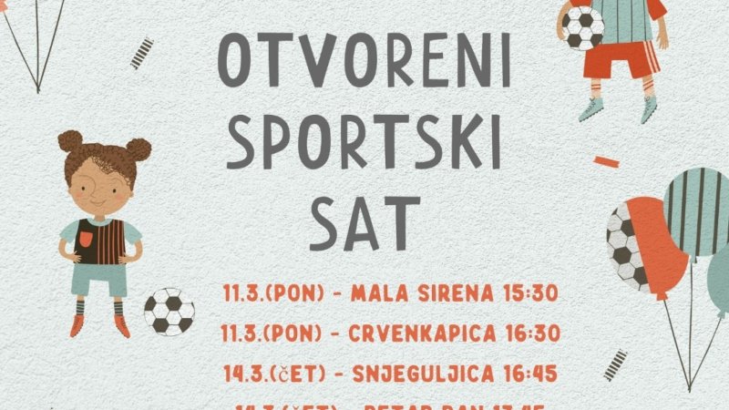 VJEŽBAJmo zajedno! - otvoreni sportski satovi
