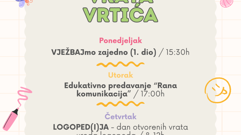 Dani otvorenih vrata vrtića 2025.